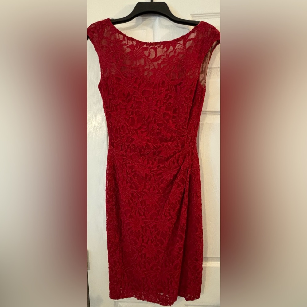 Women’s Lauren by Ralph Lauren Red Lace Dress, Size 4
